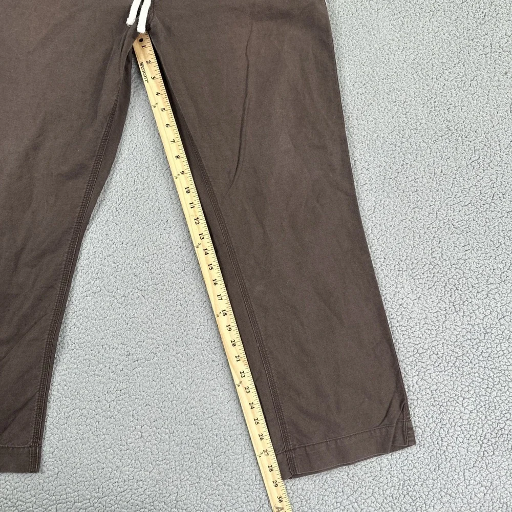 Banana Republic Linen Cotton Pants Men 36x30 Brown Straight Fit Drawstring